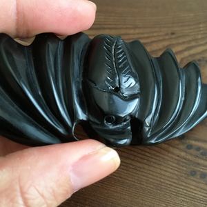 Black Obsidian Bat Incense Holder