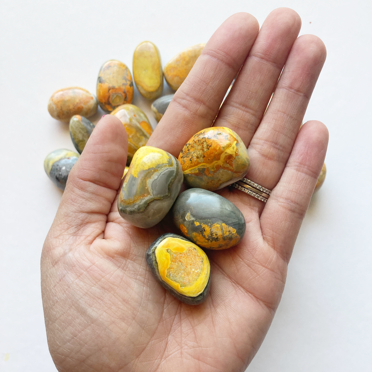 Bumble Bee Jasper Tumbled Pocket Stone