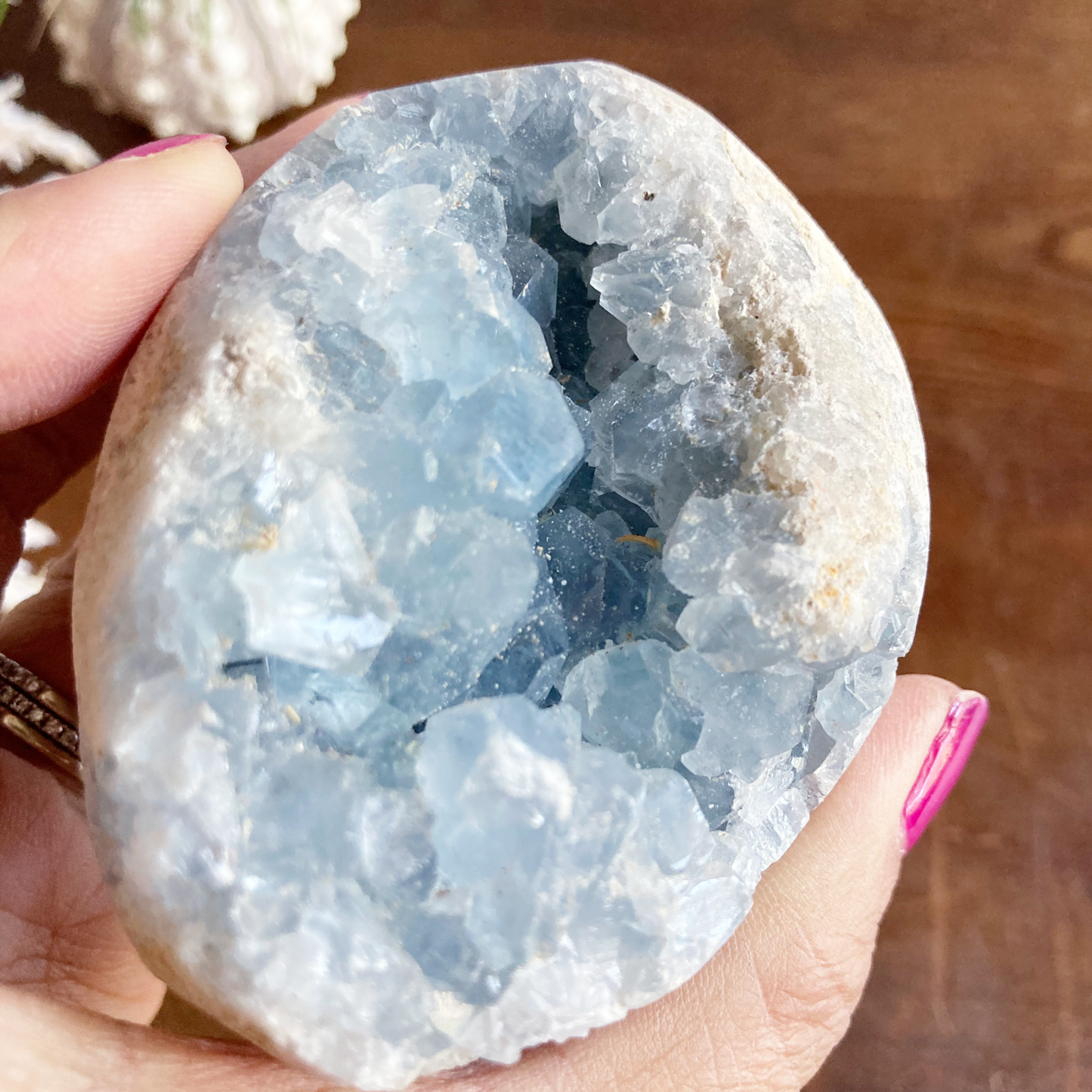 3" Celestite Egg Cluster #0I