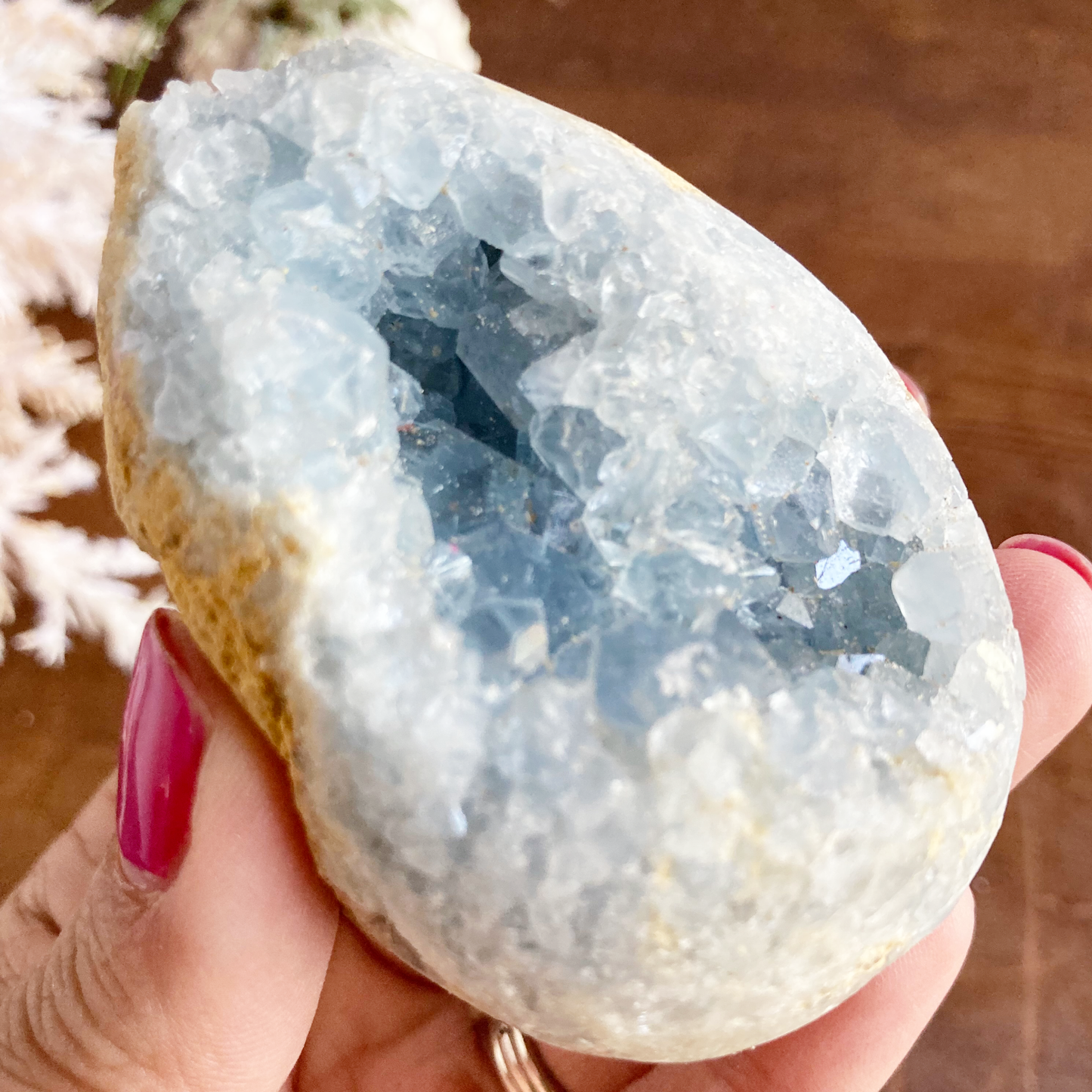 2.8" Celestite Egg Crystal Cluster #0E