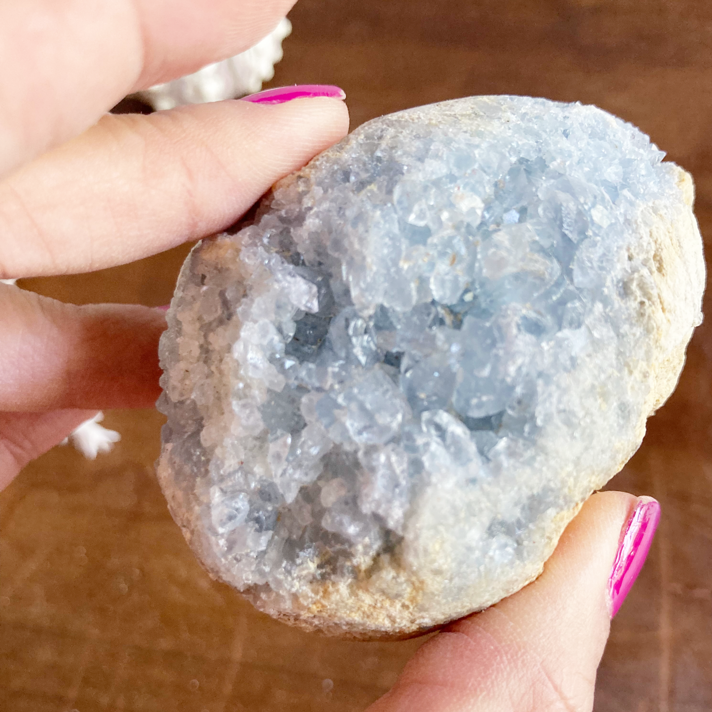 2.8" Celestite Egg Crystal Cluster #0E