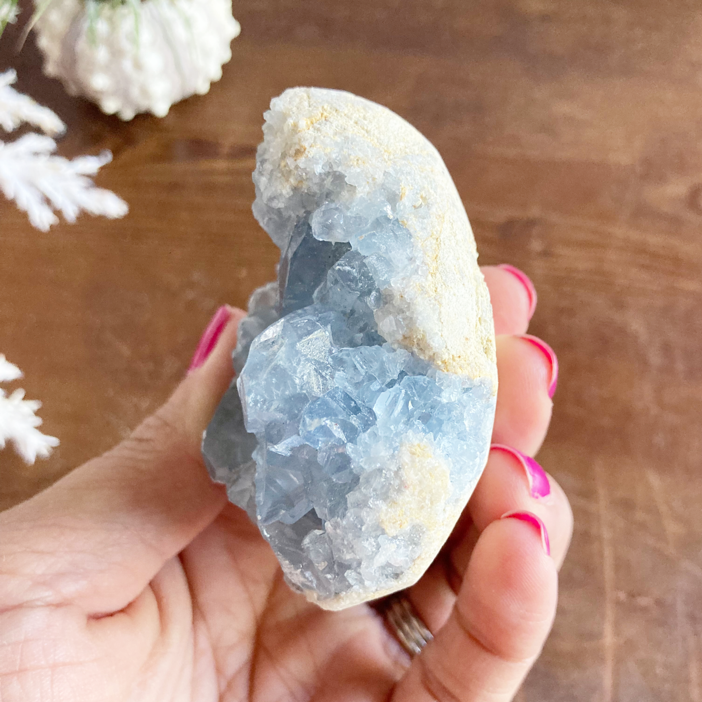 2.75" Celestite Egg Cluster #0F