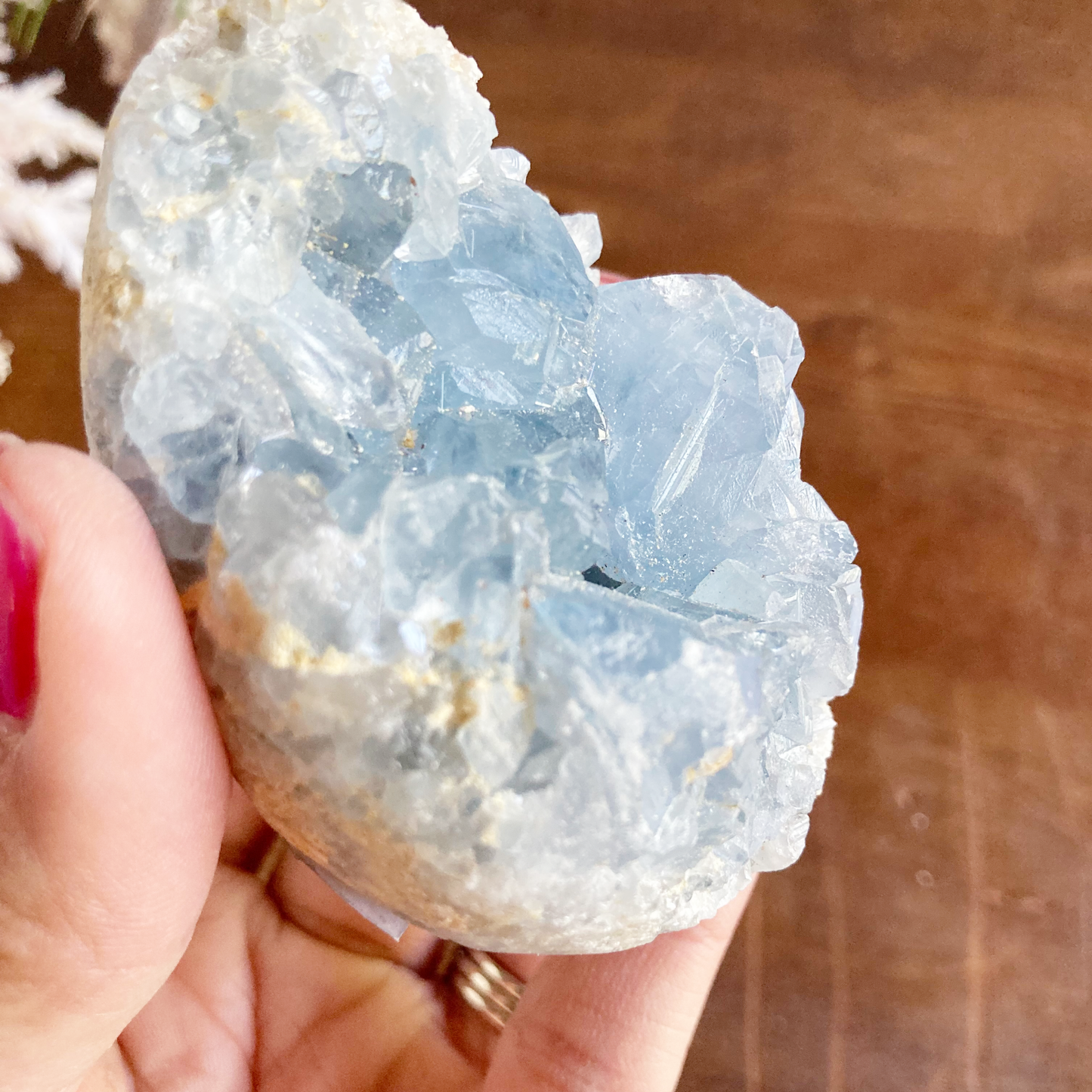 2.75" Celestite Egg Cluster #0F