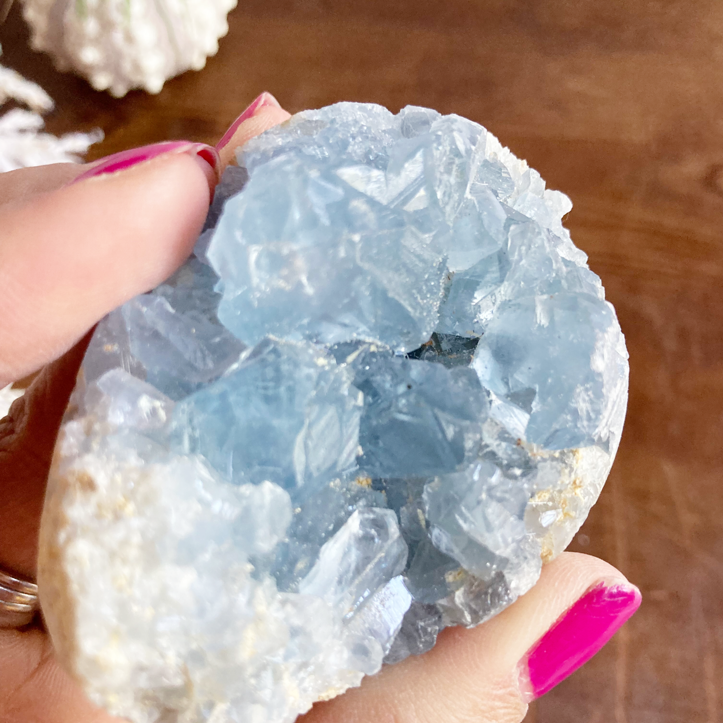 2.75" Celestite Egg Cluster #0F