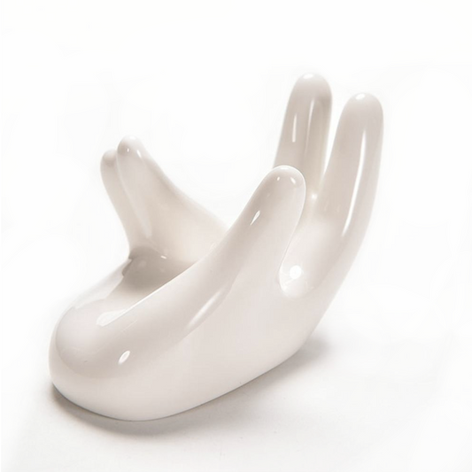 Single White Ceramic Hand Holder