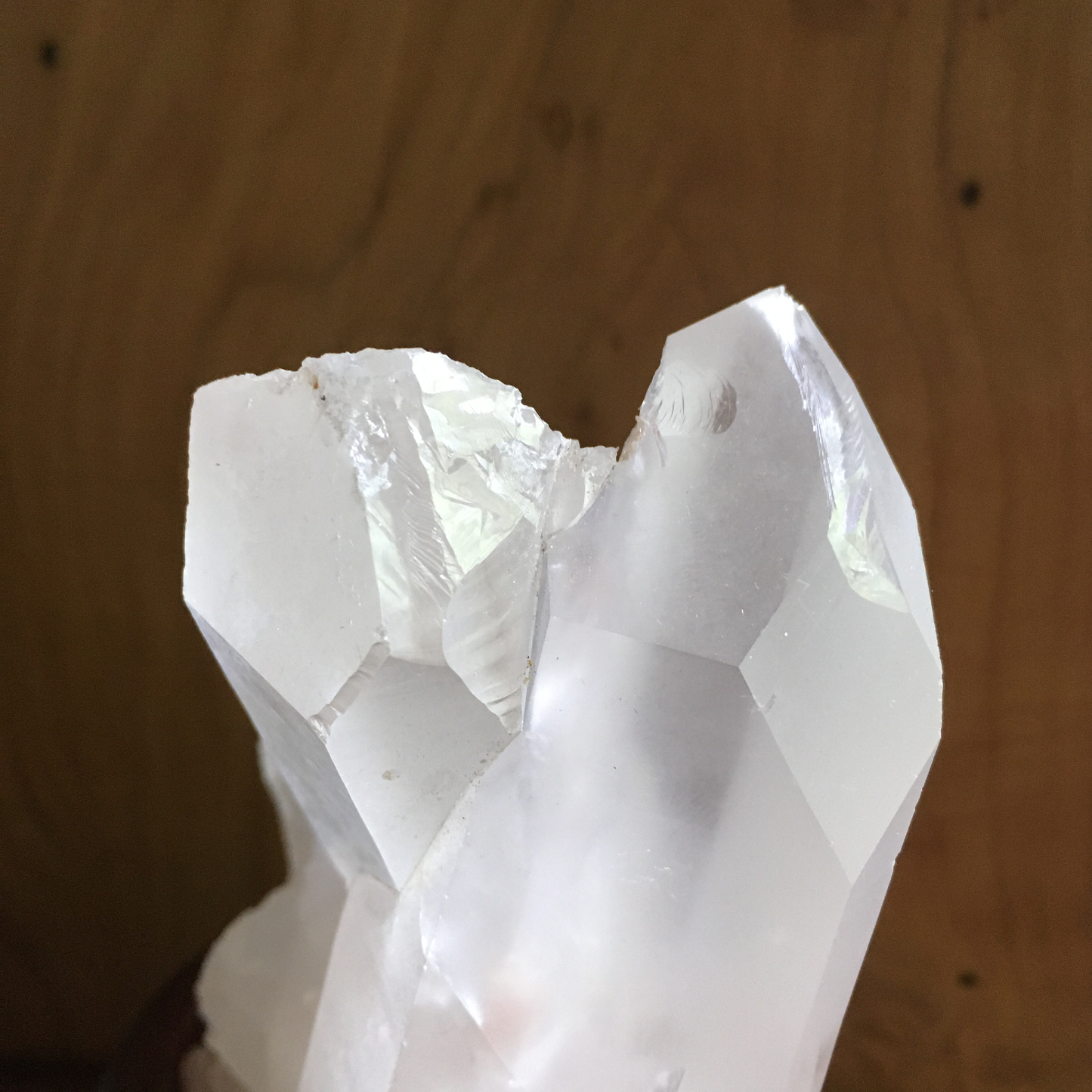 5.75" Rough Brazilian Clear Quartz Cluster in Removable Wood Stand Display #D1