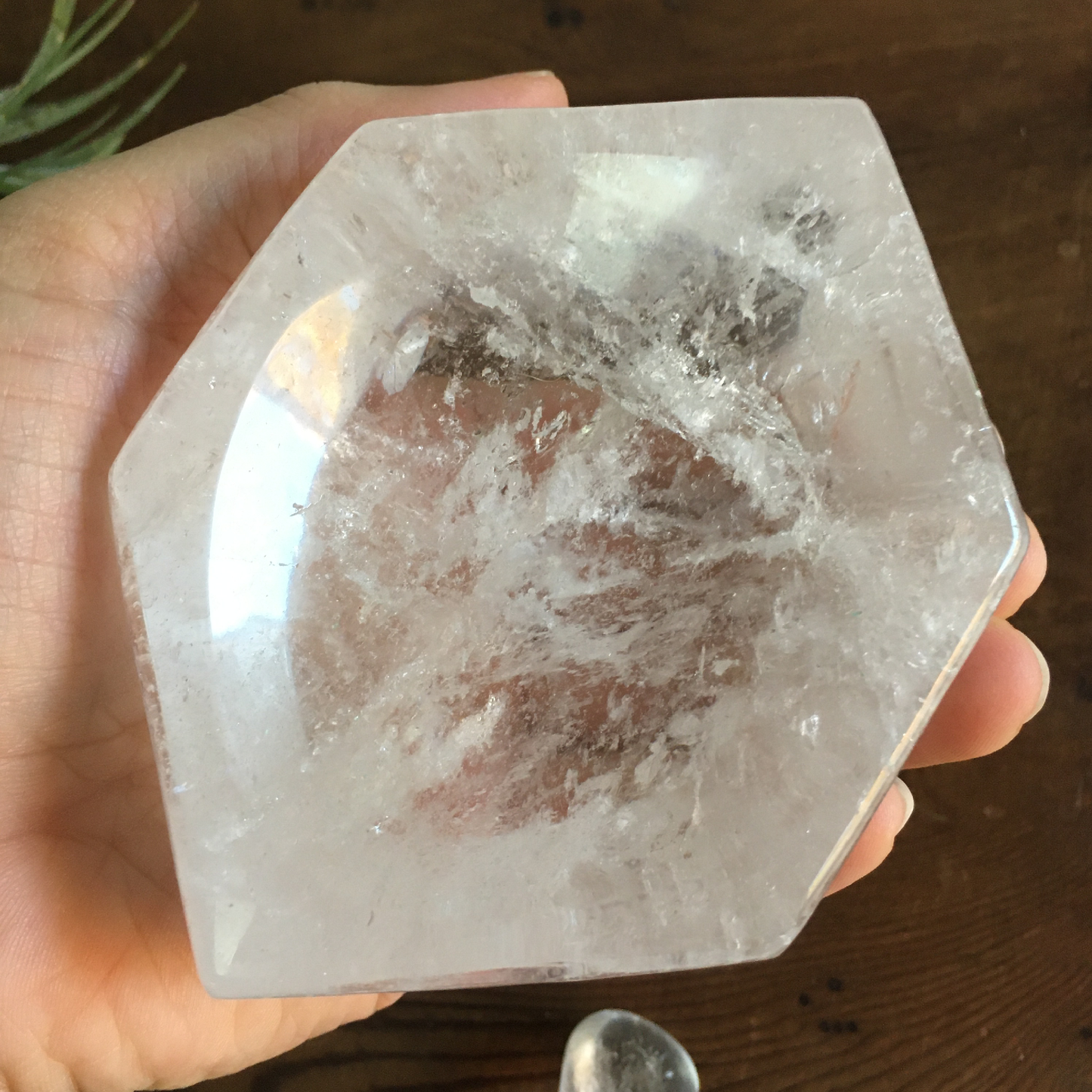 4" Hexagon Clear Quartz Bowl #0A