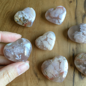 Small Flower Agate Hearts
