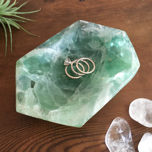 5" Hexagon Green Fluorite Bowl