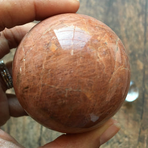58mm Peach Moonstone Sphere #0A