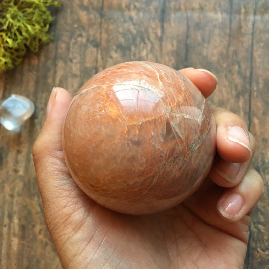 61mm Peach Moonstone Sphere #0B