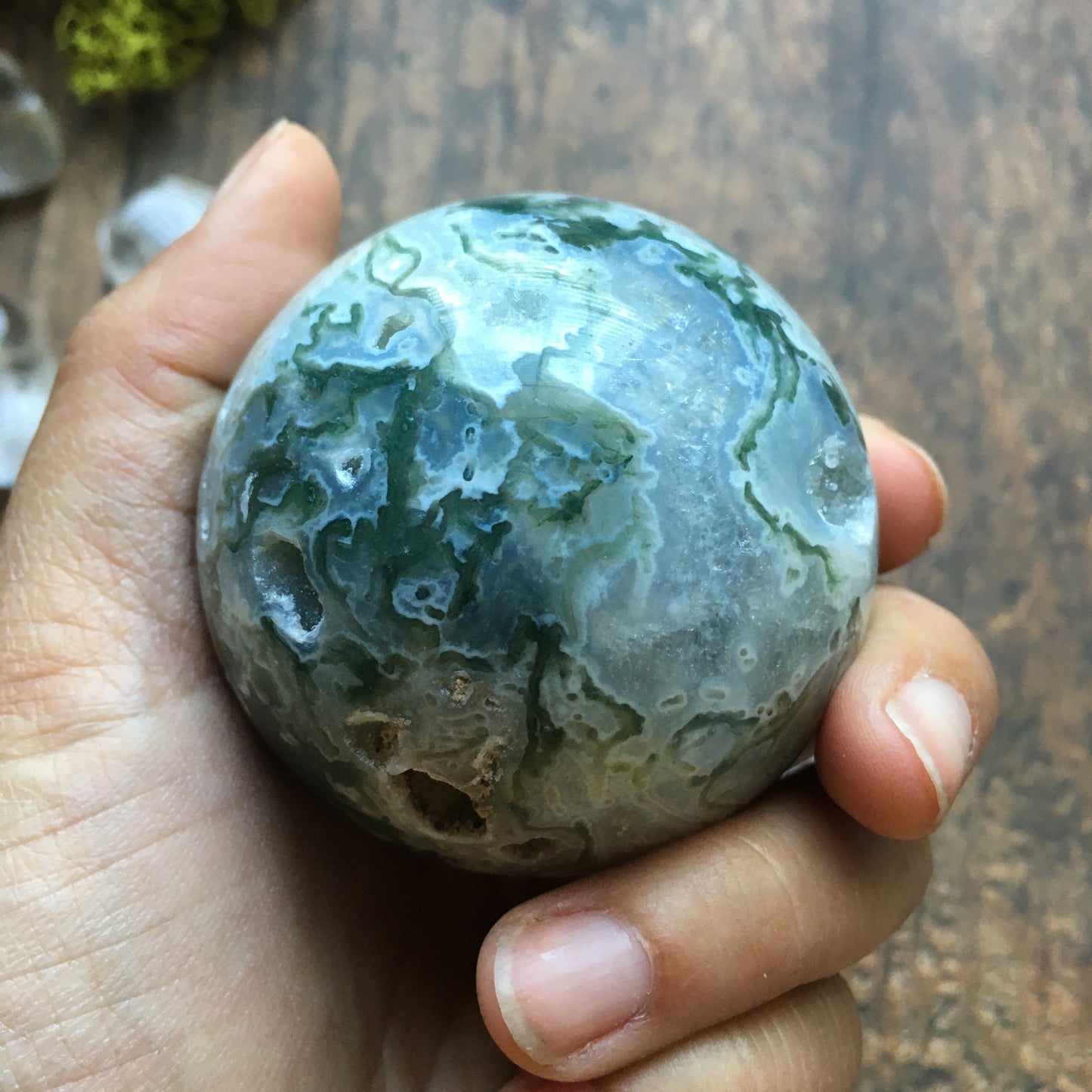 60mm Moss Agate Sphere