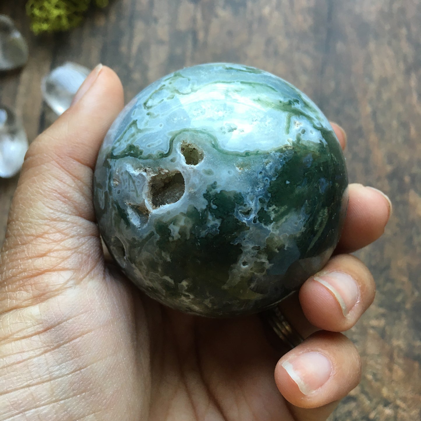 60mm Moss Agate Sphere