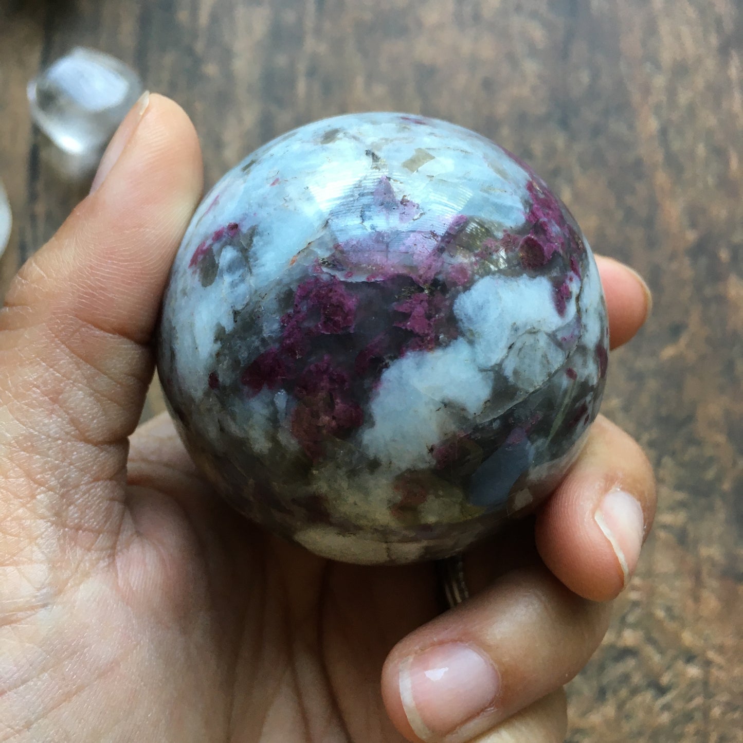 56 mm Polished Rubellite Tourmaline Sphere