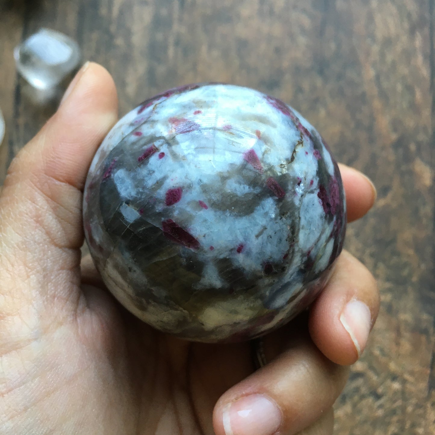 56 mm Polished Rubellite Tourmaline Sphere