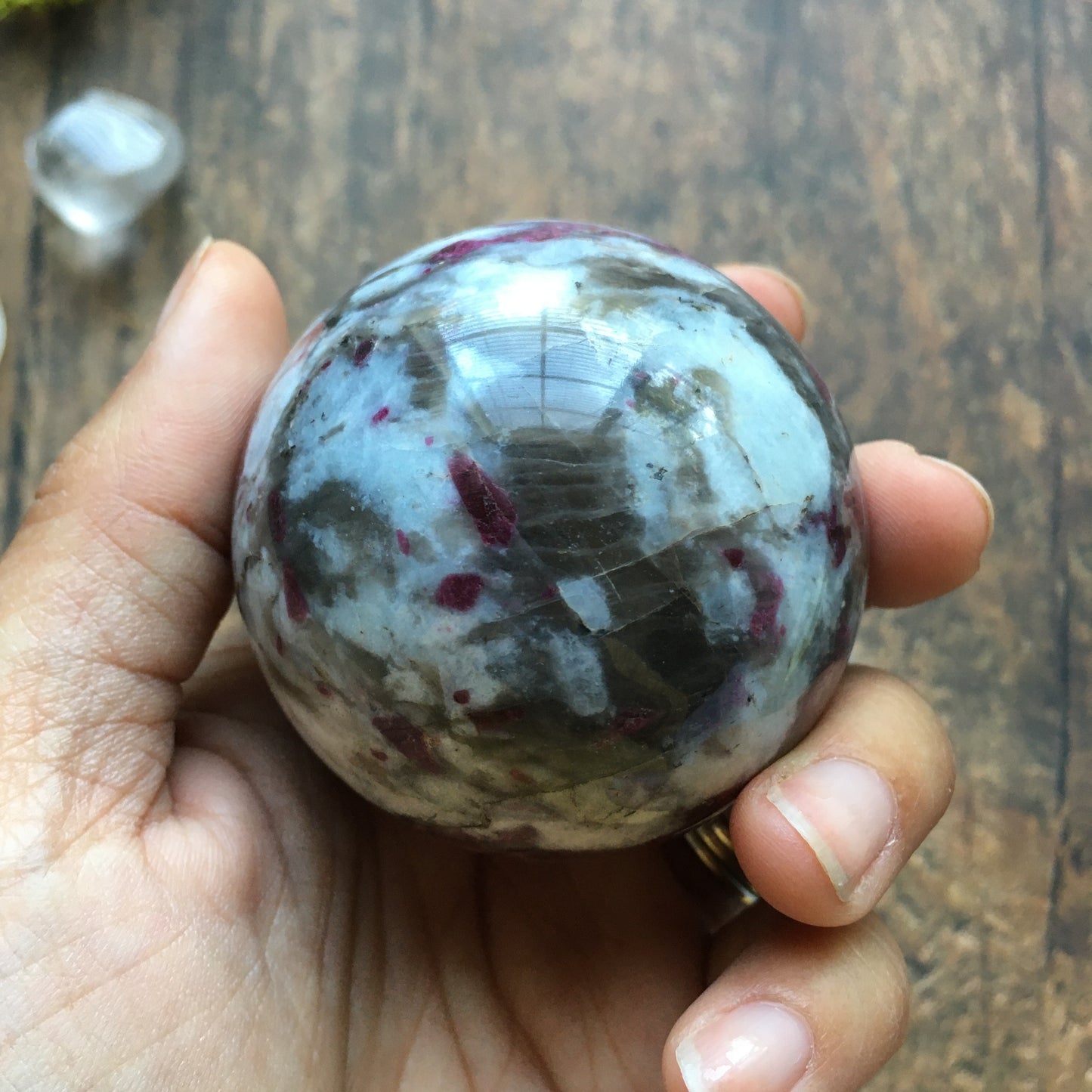 56 mm Polished Rubellite Tourmaline Sphere