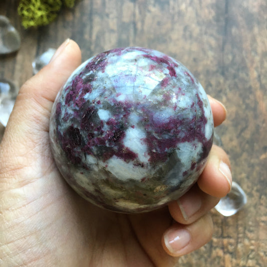 62 mm Polished Rubellite Tourmaline Sphere