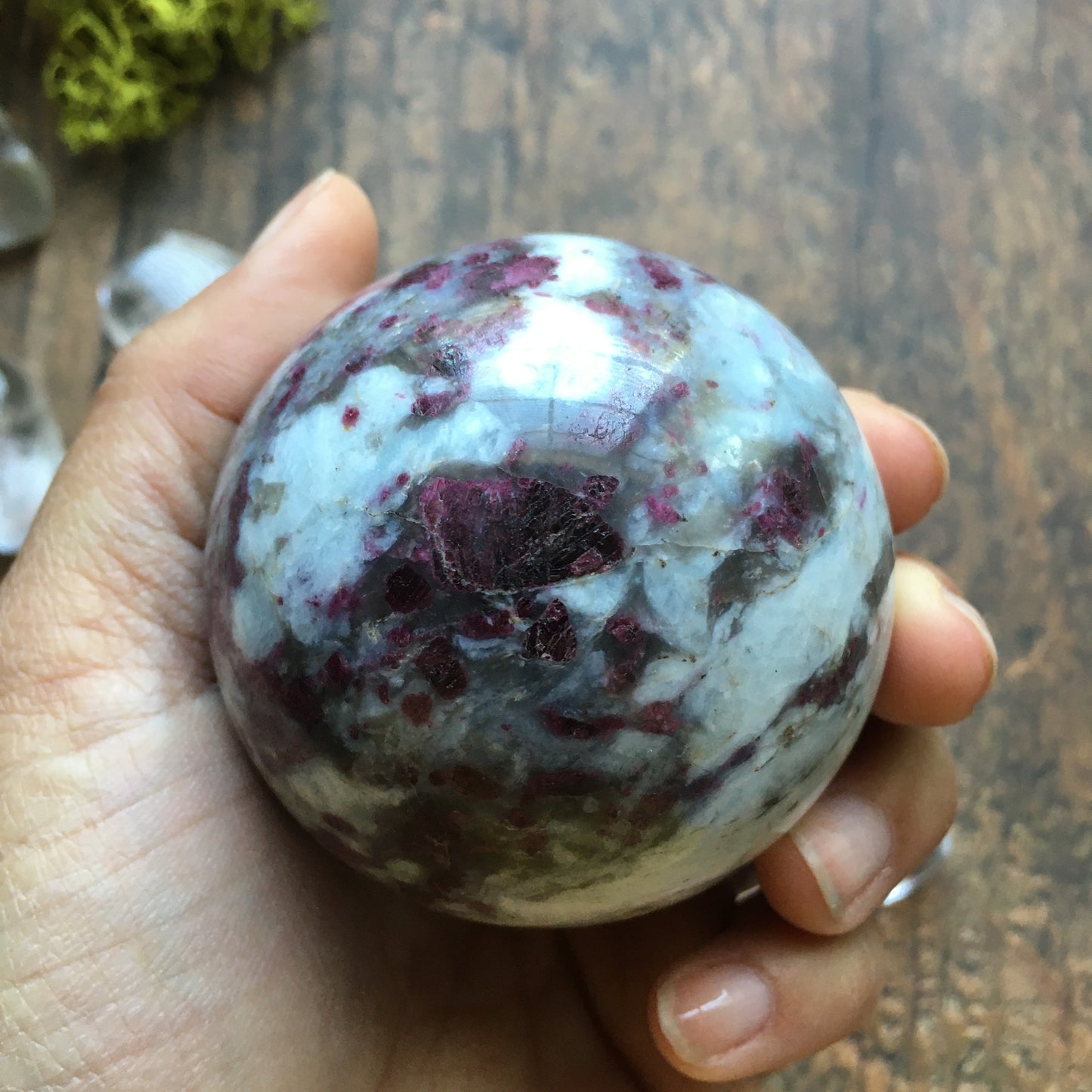 62 mm Polished Rubellite Tourmaline Sphere