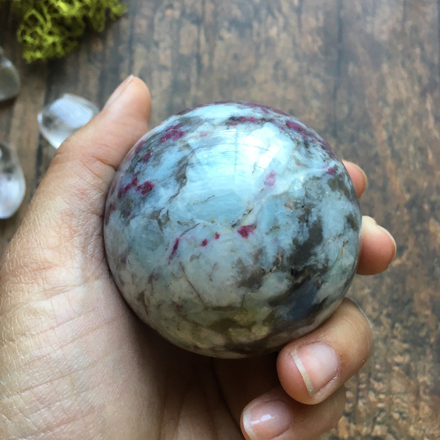 62 mm Polished Rubellite Tourmaline Sphere