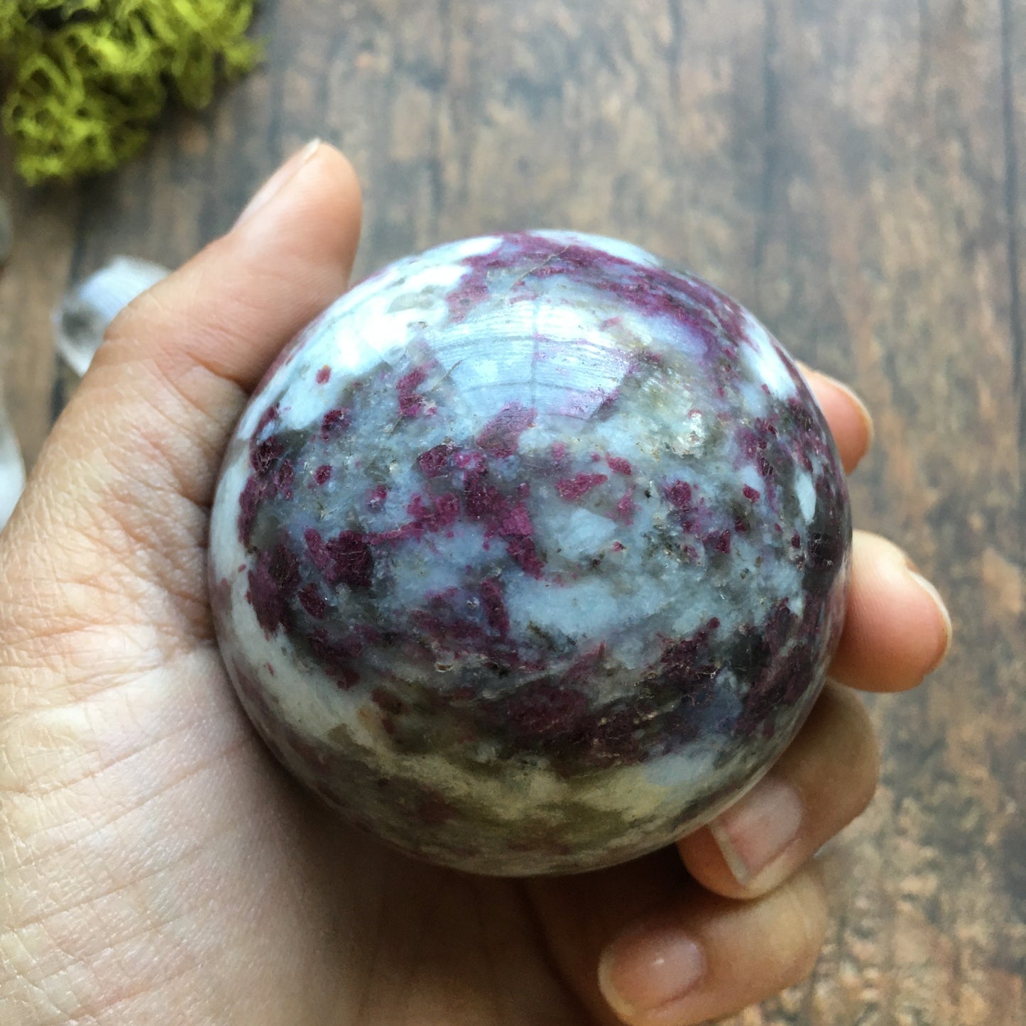 62 mm Polished Rubellite Tourmaline Sphere