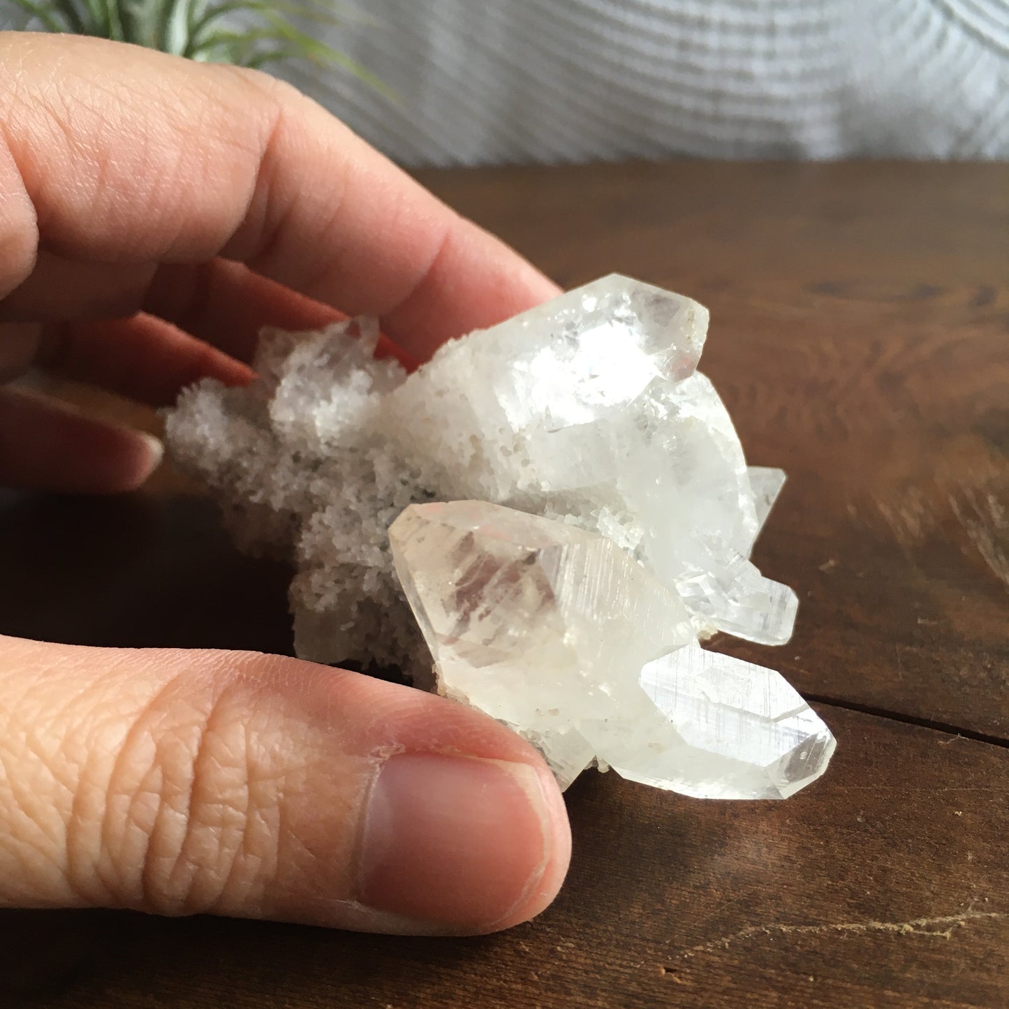 Clear Shiny Apophyllite Crystal Cluster 0G