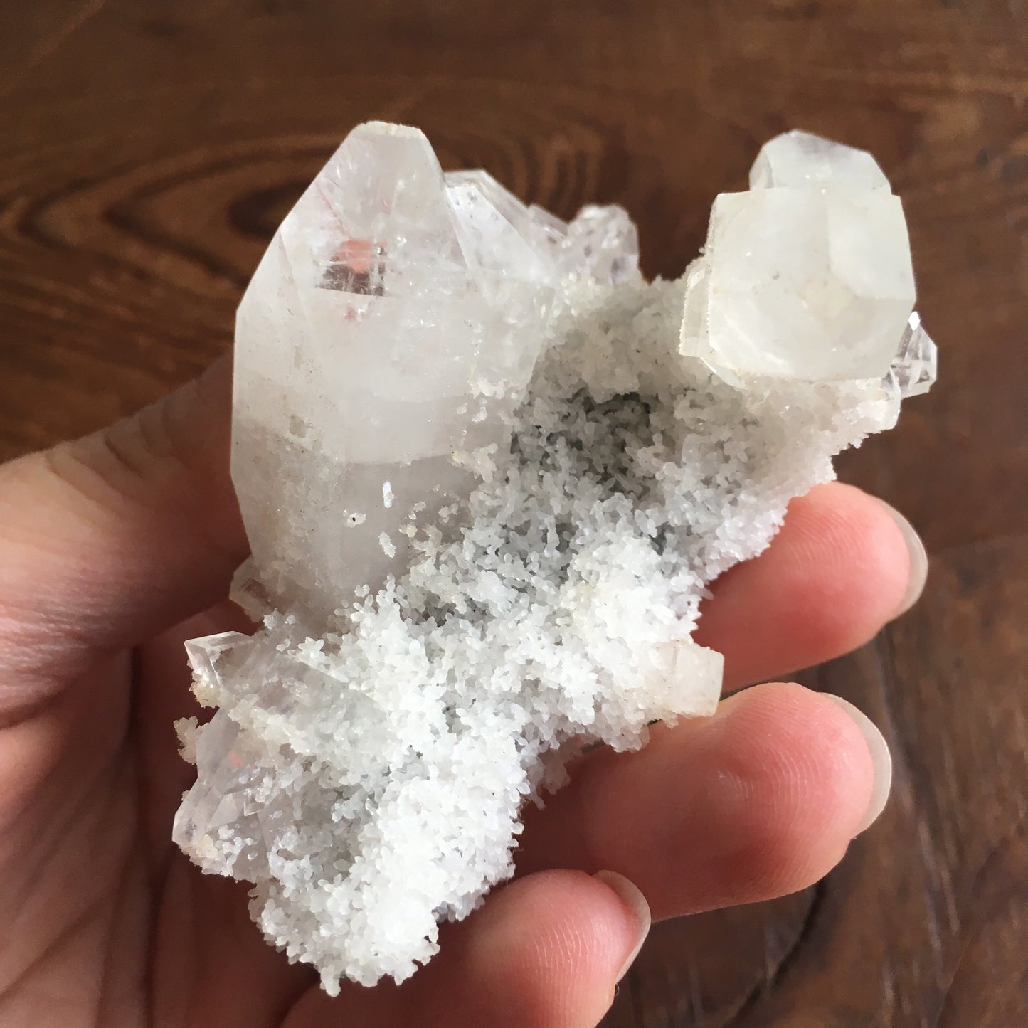 Clear Shiny Apophyllite Crystal Cluster 0G