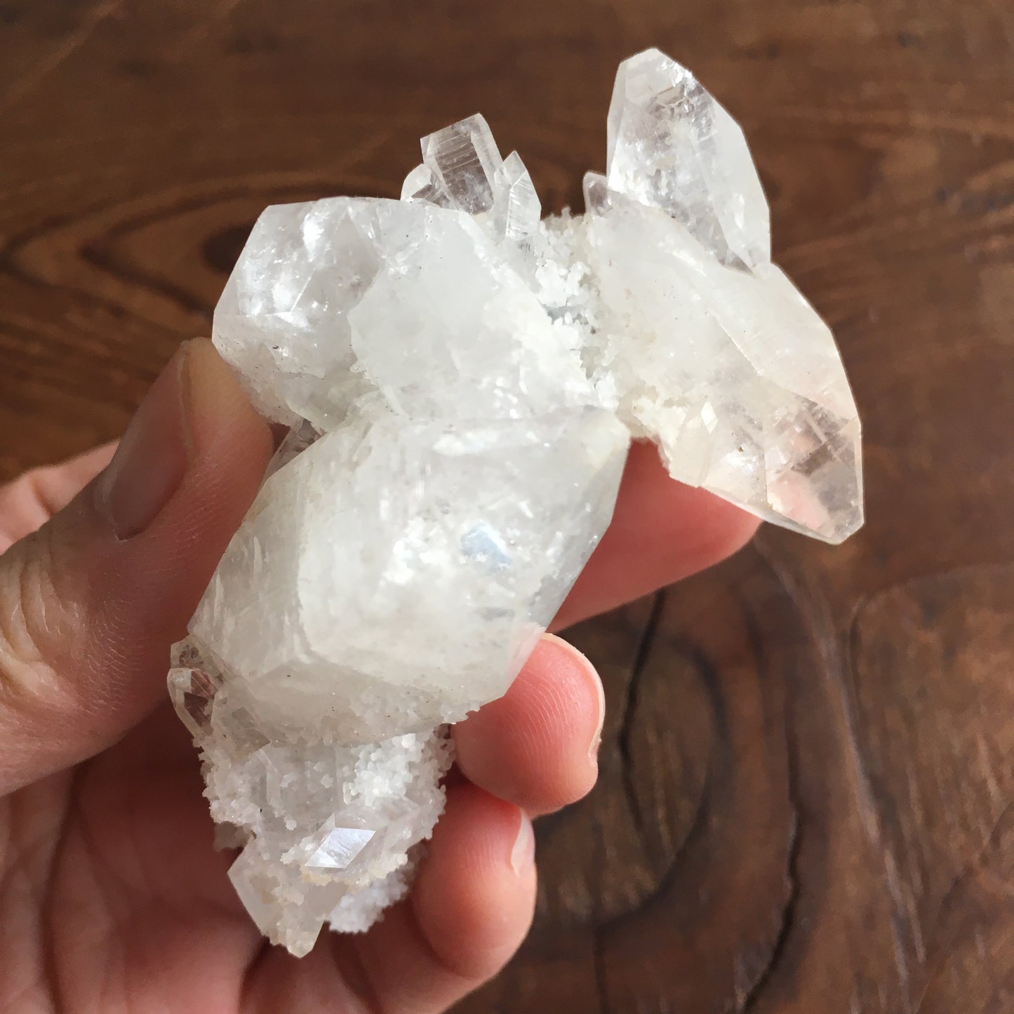 Clear Shiny Apophyllite Crystal Cluster 0G