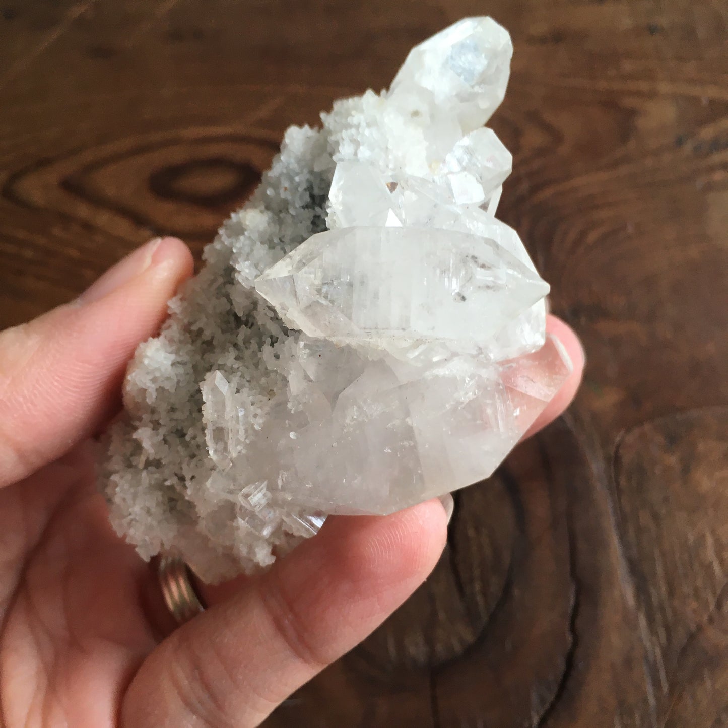 Clear Shiny Apophyllite Crystal Cluster 0G