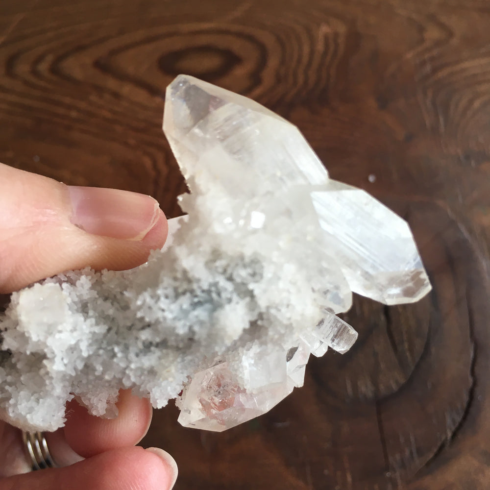 Clear Shiny Apophyllite Crystal Cluster 0G