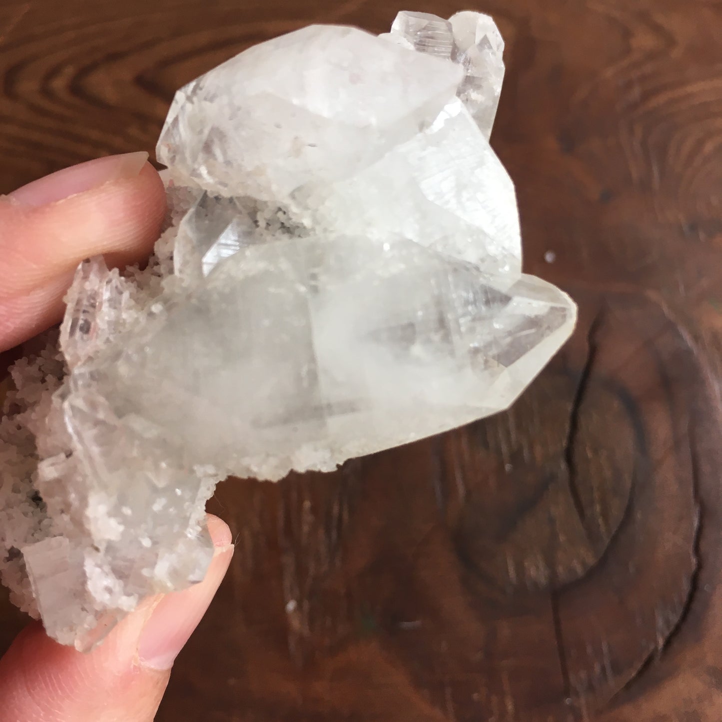 Clear Shiny Apophyllite Crystal Cluster 0G