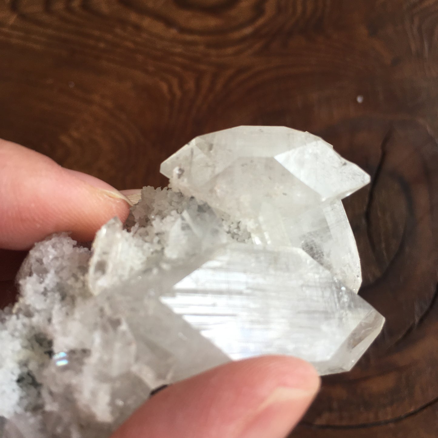 Clear Shiny Apophyllite Crystal Cluster 0G