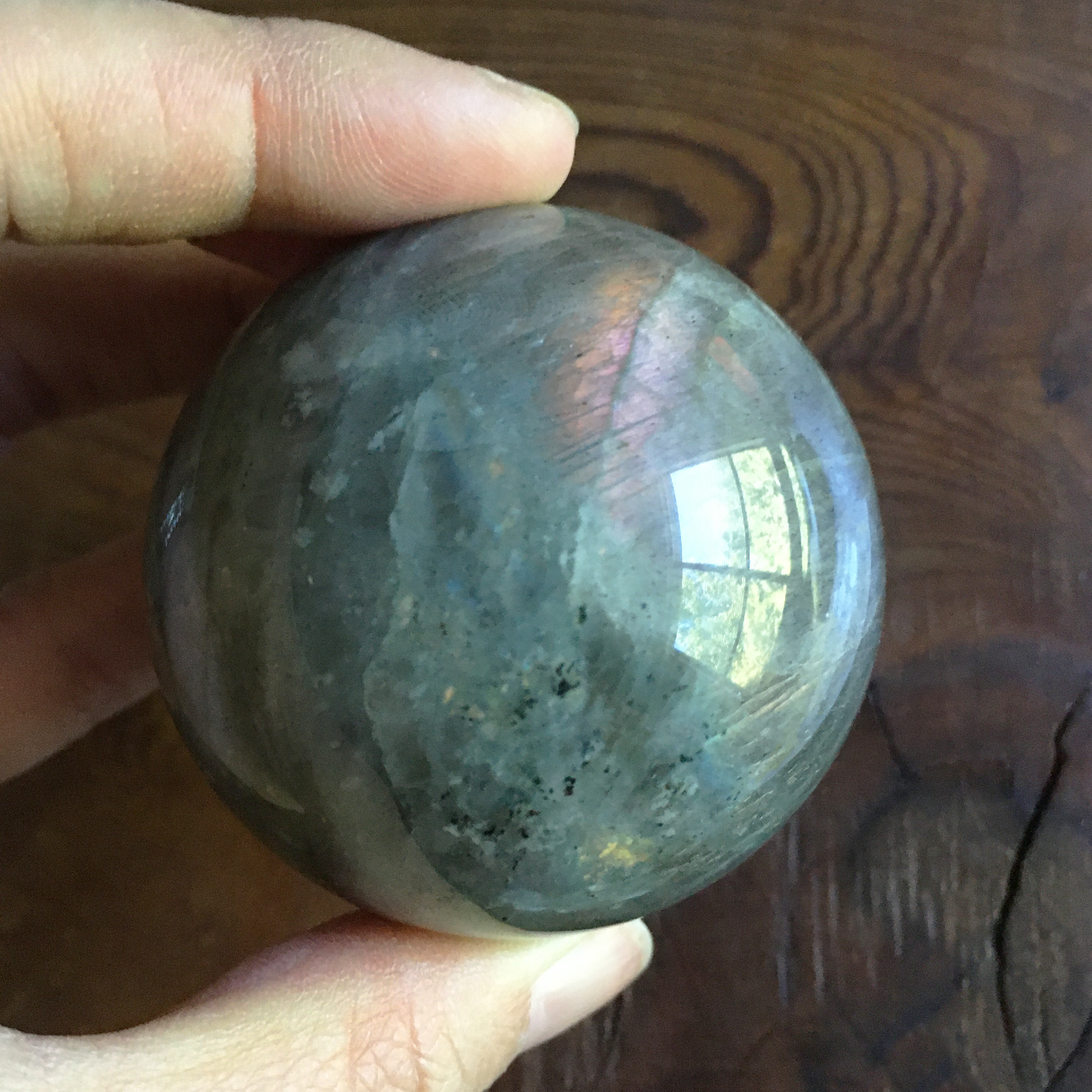 55mm Purple Orange Labradorite Sphere