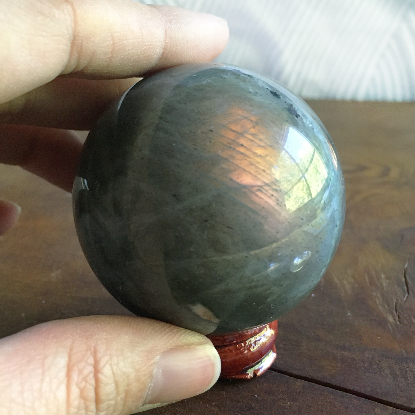 53mm Purple Orange Labradorite Sphere