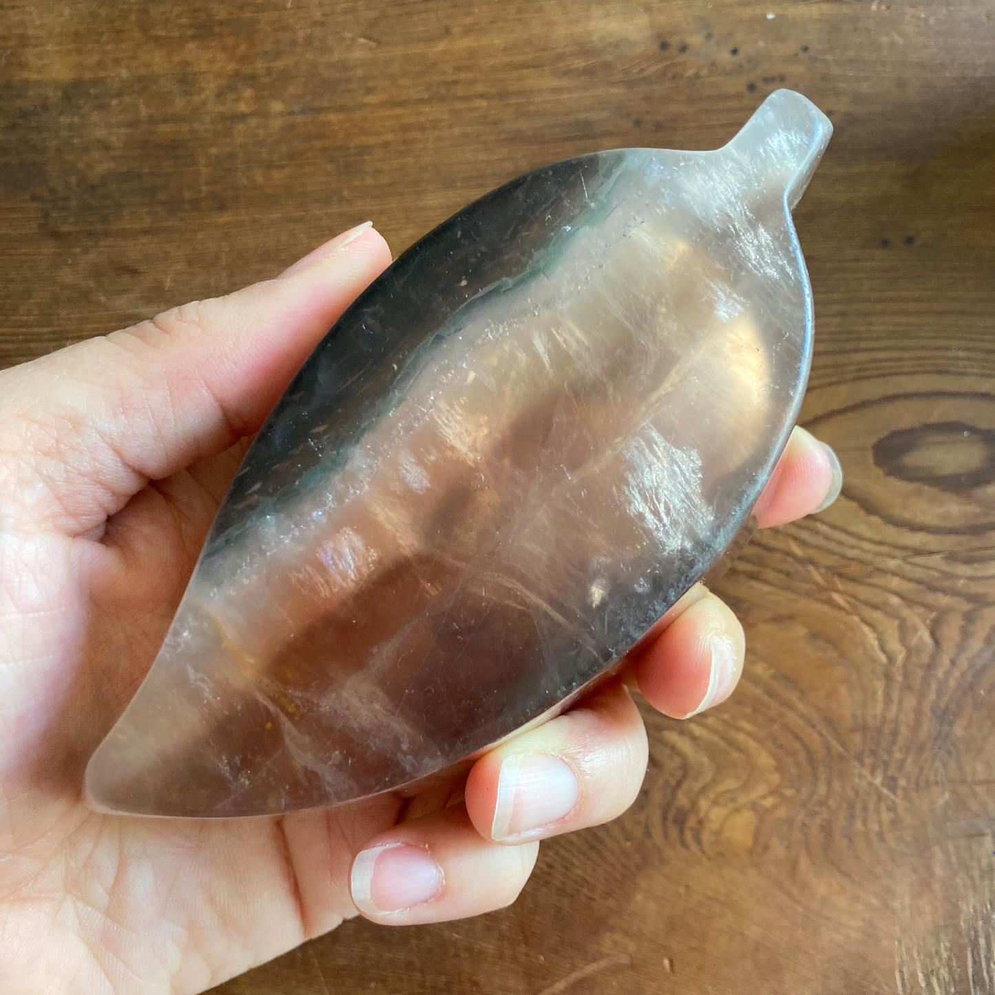 5" Leaf Pale Purple Fluorite Bowl #0D