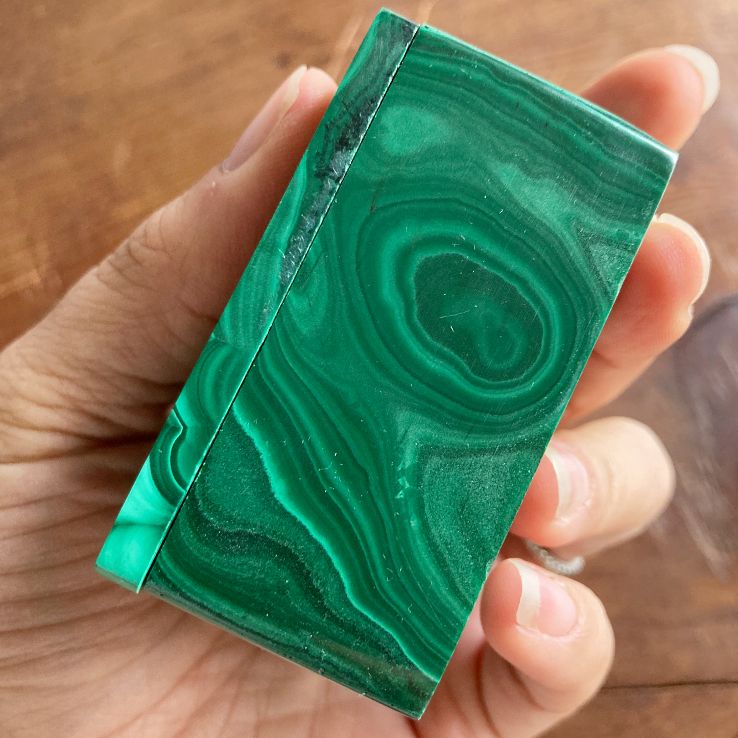 RICH COLOR 2.5" Genuine Malachite Box #D