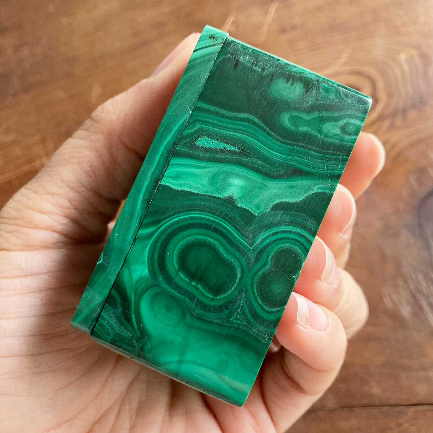 RICH COLOR 2.5" Genuine Malachite Box #D