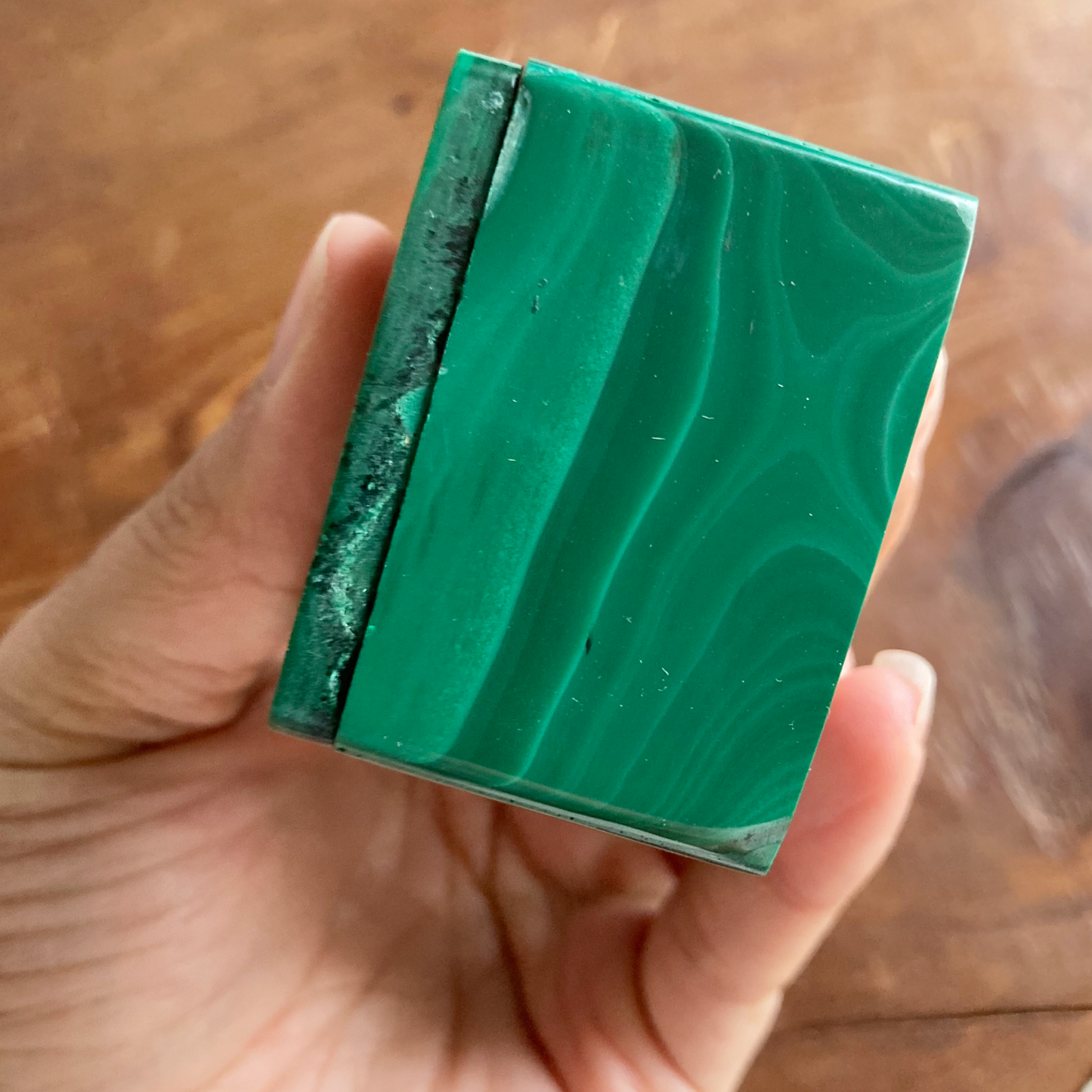 RICH COLOR 2.5" Genuine Malachite Box #D