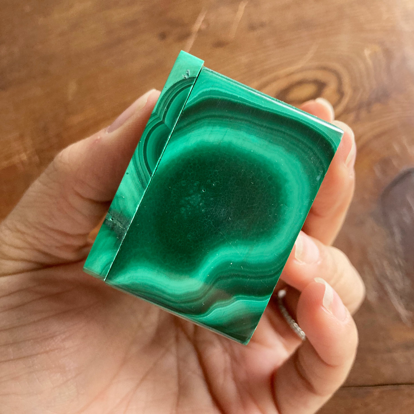 RICH COLOR 2.5" Genuine Malachite Box #D