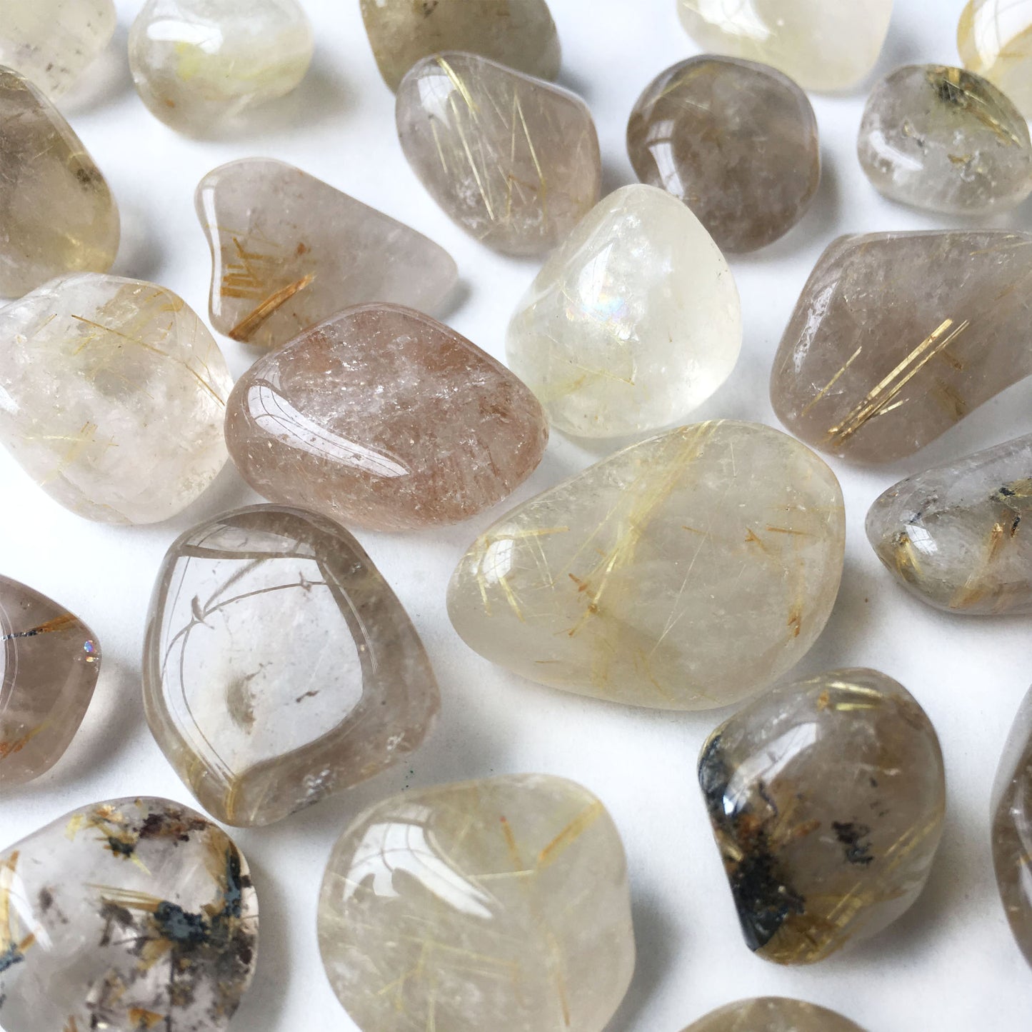 Rutilated Quartz Tumbled Pocket Stone