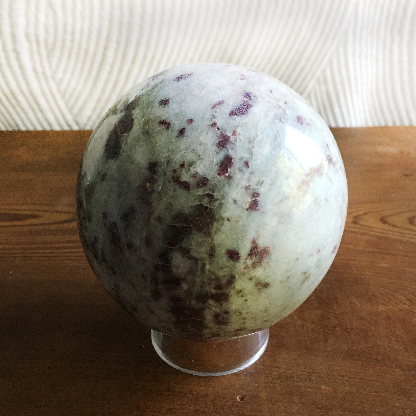 89mm Polished Rubellite Tourmaline Sphere