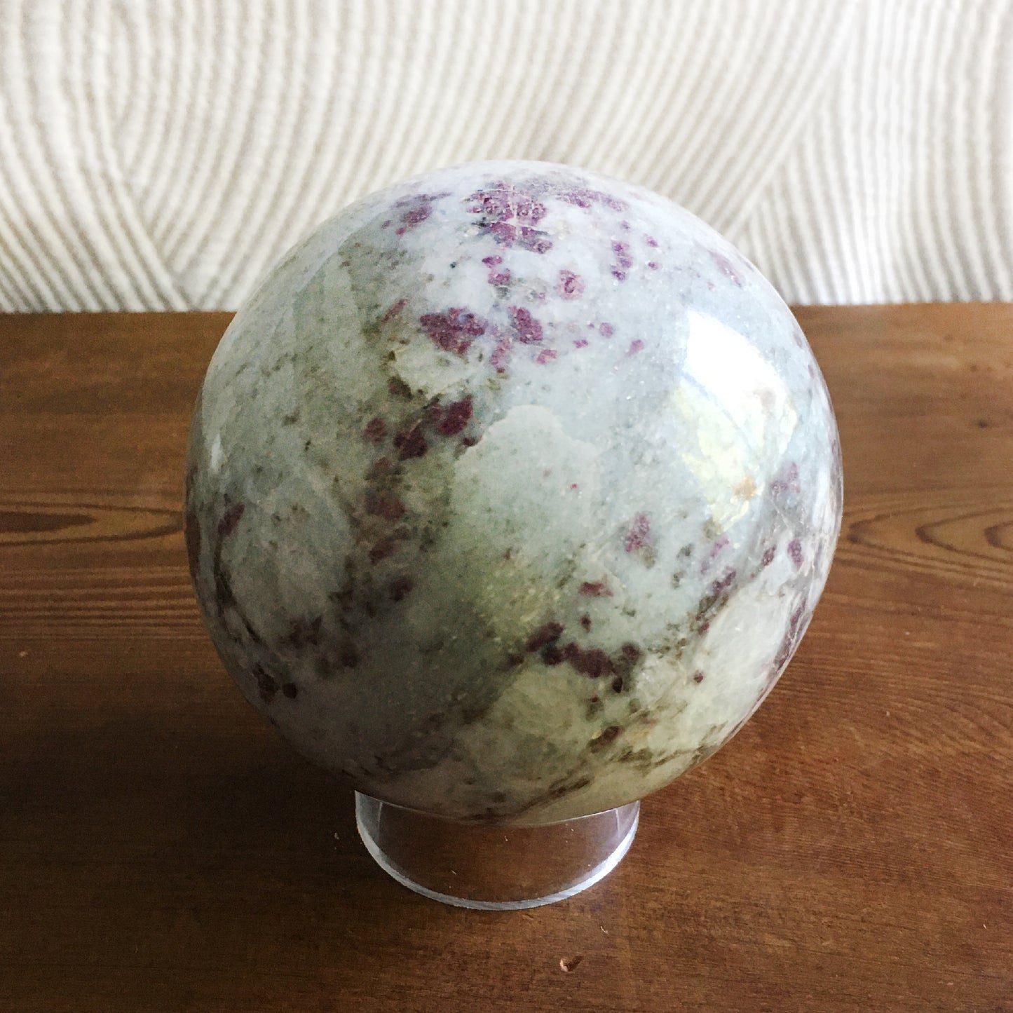 89mm Polished Rubellite Tourmaline Sphere