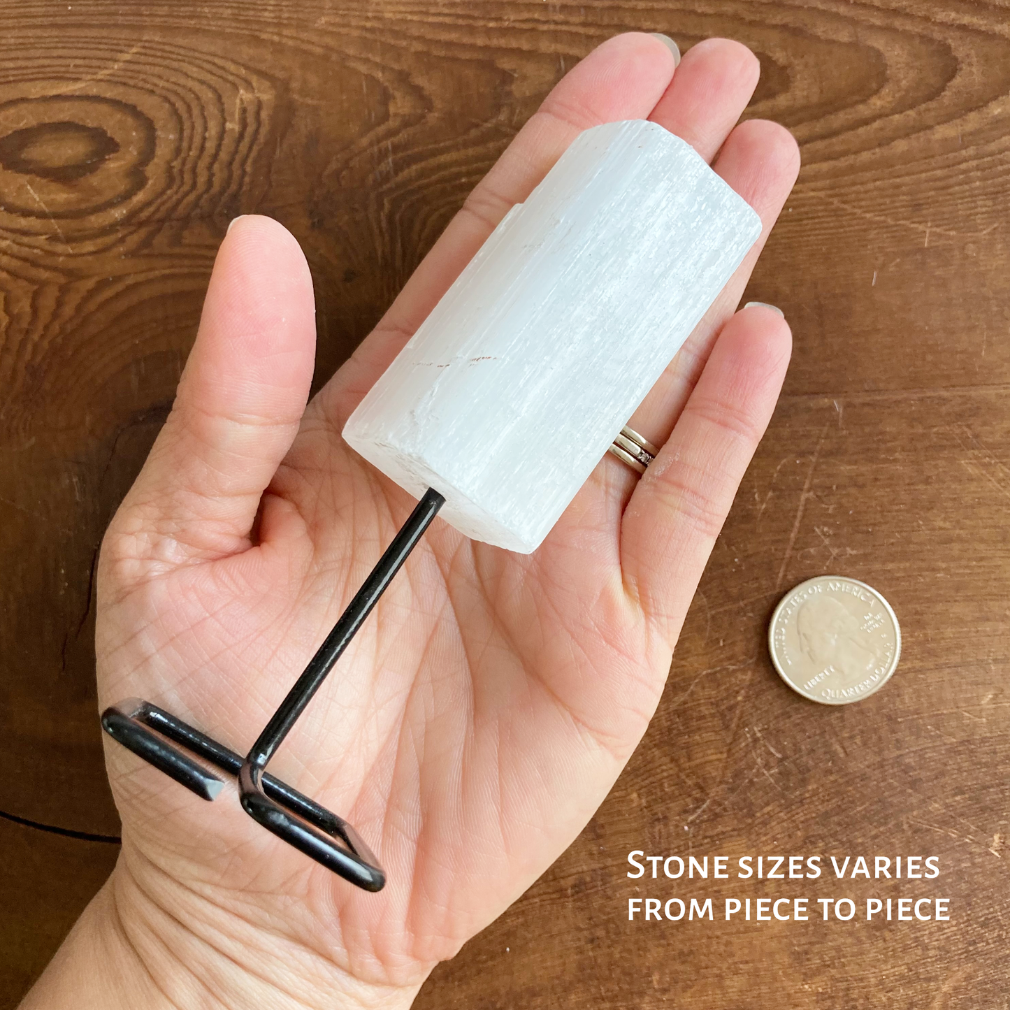 ONE Selenite On Wire Stand