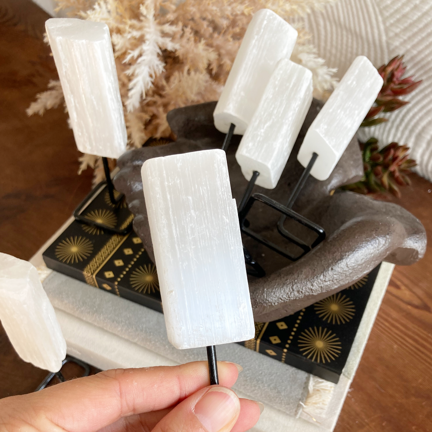 ONE Selenite On Wire Stand