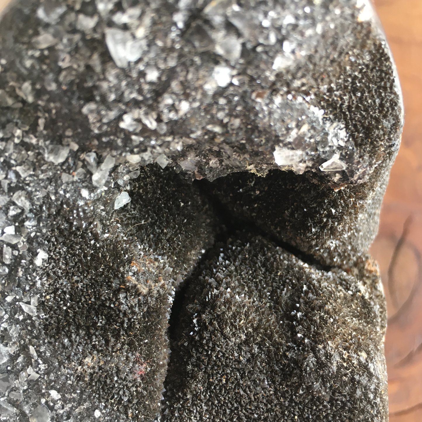 4.4" Black Druzy Septarian Egg #0C