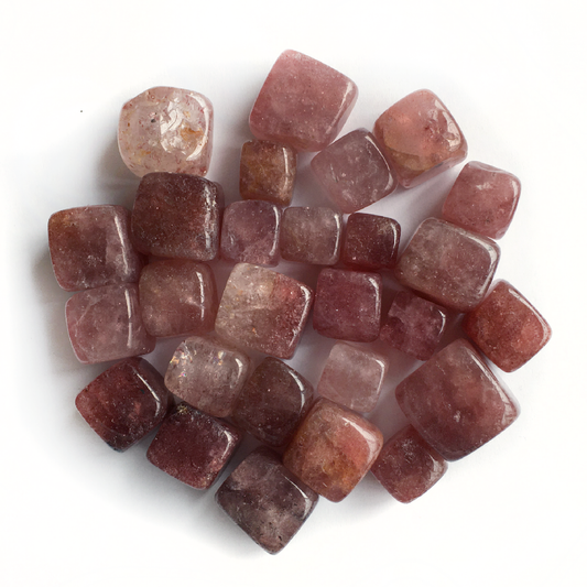 Strawberry "Tanzberry" Quartz Cube Tumbled Pocket Stones