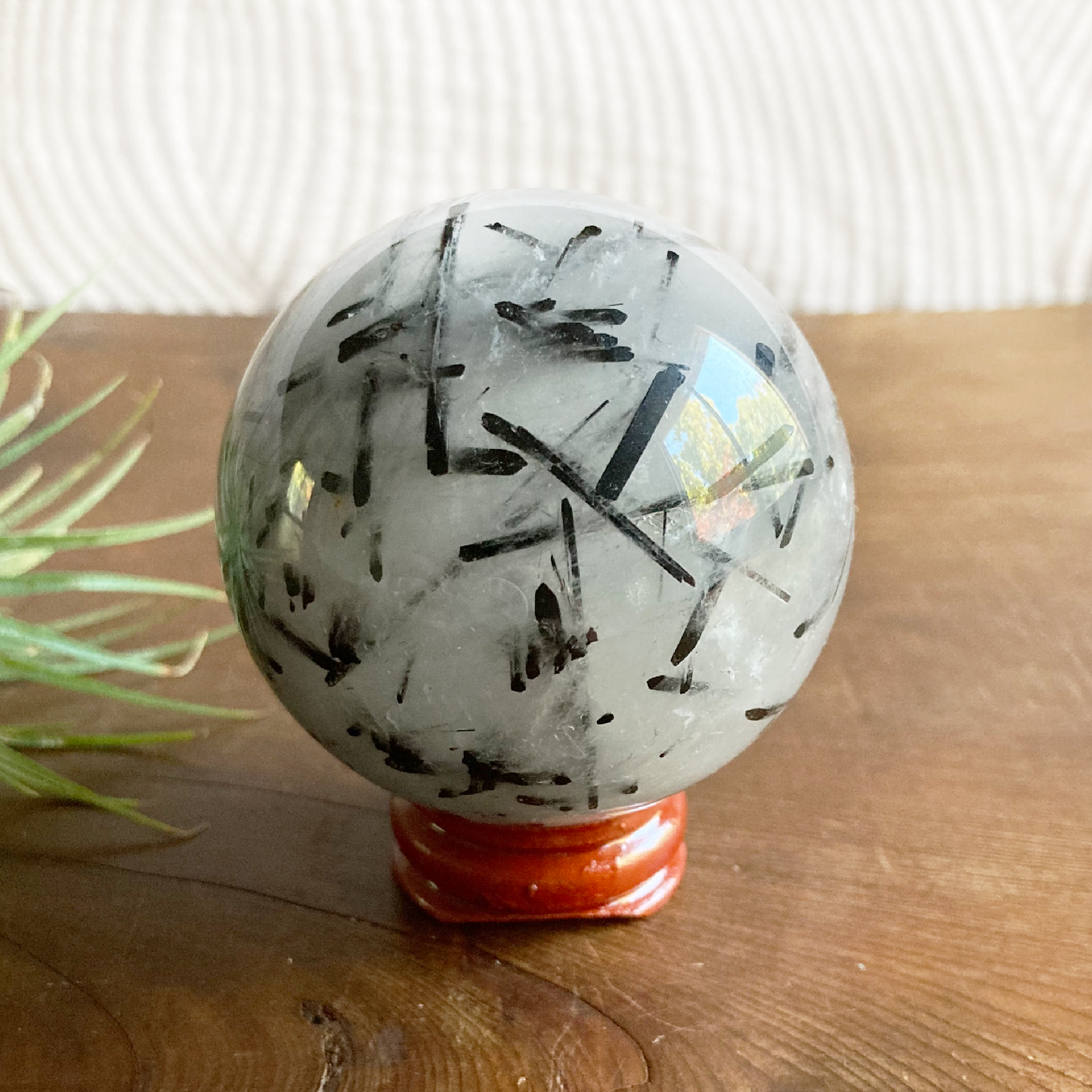 57mm Tourmalinated Quartz Sphere #0D