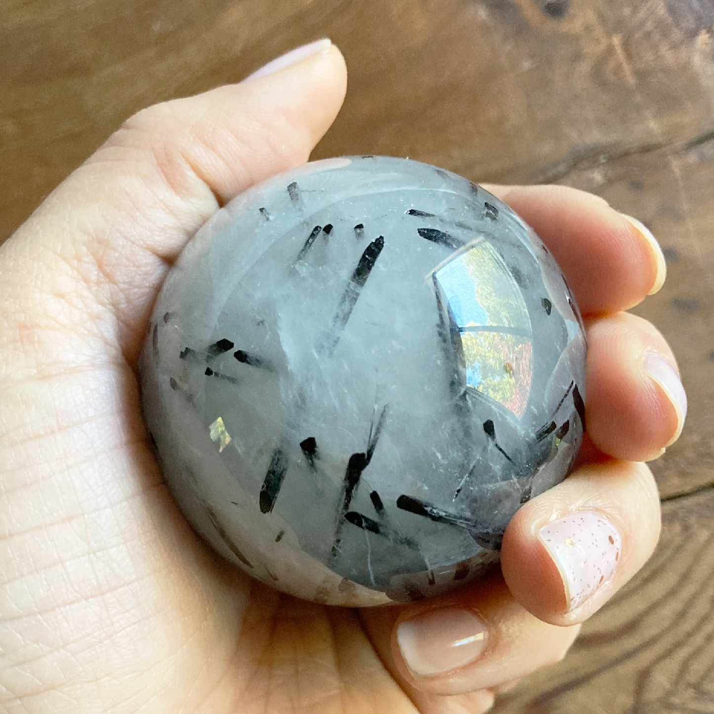 57mm Tourmalinated Quartz Sphere #0D