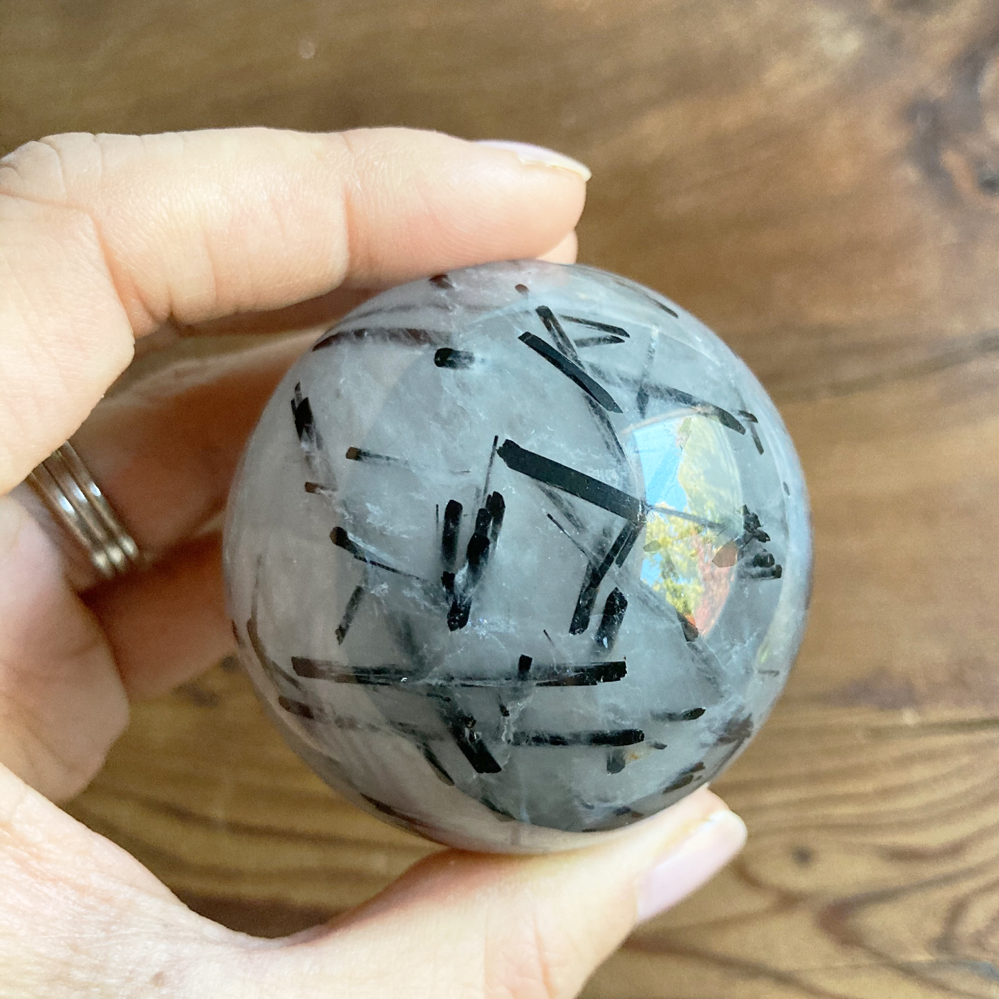 57mm Tourmalinated Quartz Sphere #0D