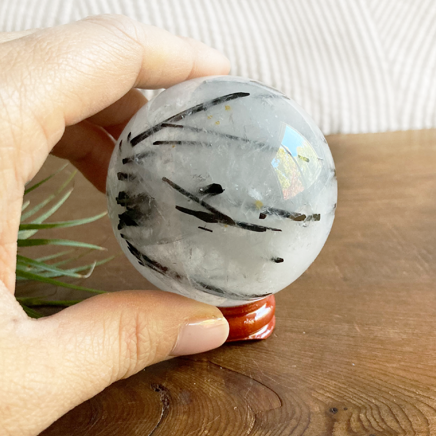 55mm Tourmalinated Quartz Sphere #0E