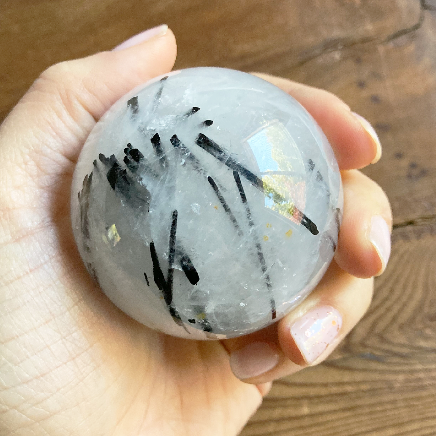 55mm Tourmalinated Quartz Sphere #0E